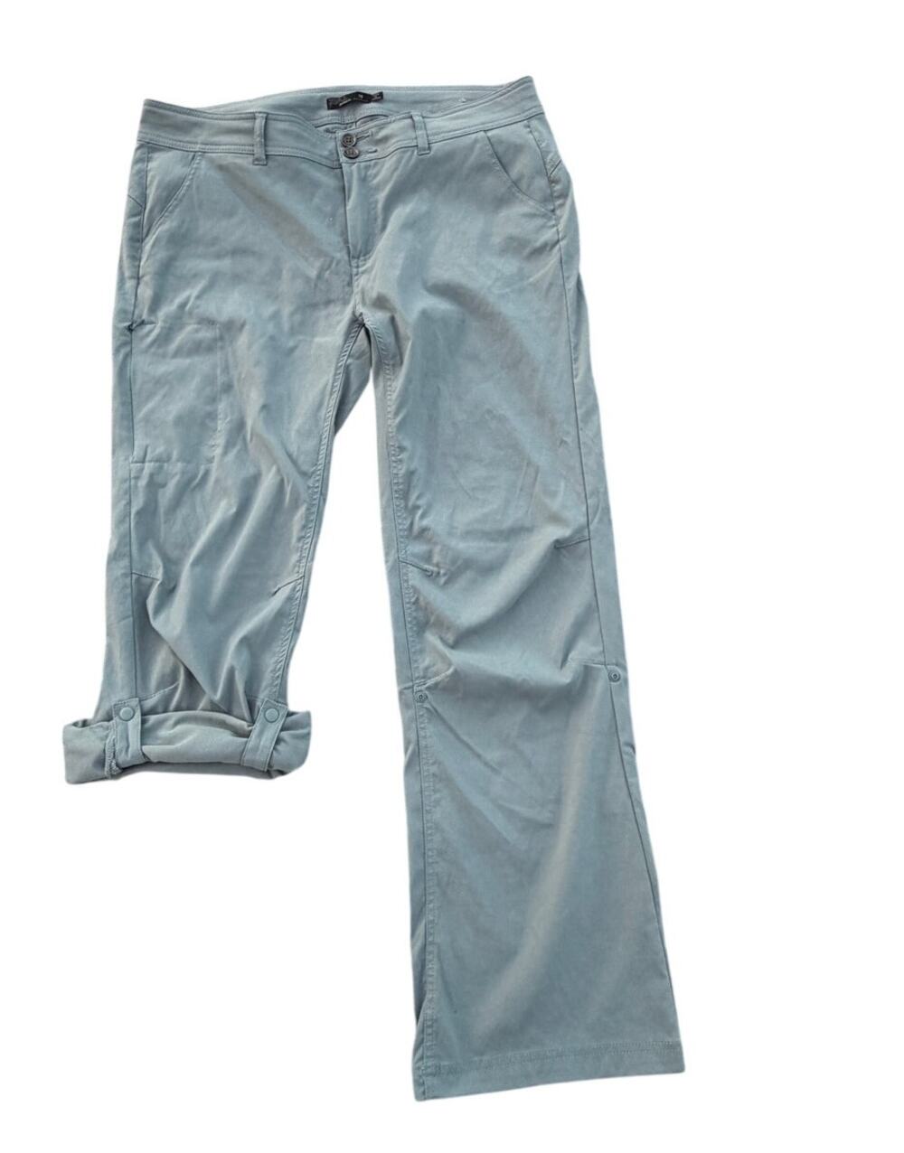 PrAna Halle Roll-Up Convertible Hiking Pants - Seafoam Green - size 16